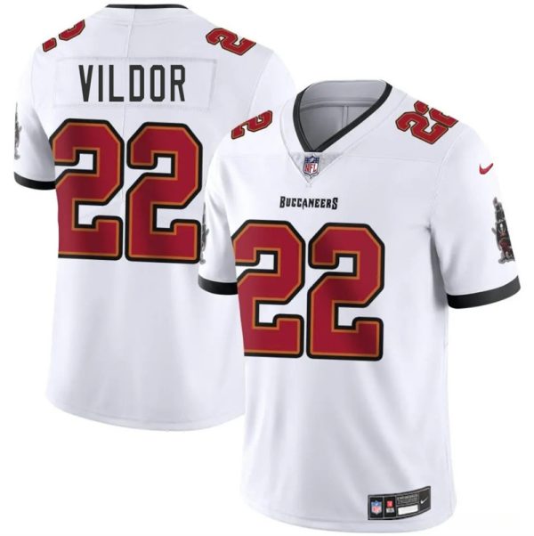 Men's Tampa Bay Buccaneers #22 Kindle Vildor White Vapor Limited Stitched Jersey - Custom Name