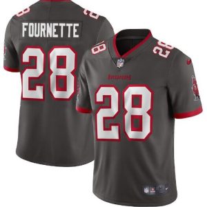 Men's Tampa Bay Buccaneers #28 Leonard Fournette Grey NFL Vapor Untouchable Limited Stitched Jersey - Custom Name