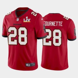 Men's Tampa Bay Buccaneers #28 Leonard Fournette Red NFL 2021 Super Bowl LV Limited Stitched Jersey - Custom Name