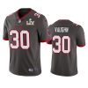 Men's Tampa Bay Buccaneers #30 Ke'Shawn Vaughn Grey NFL 2021 Super Bowl LV Limited Stitched Jersey - Custom Name