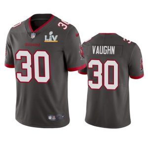 Men's Tampa Bay Buccaneers #30 Ke'Shawn Vaughn Grey NFL 2021 Super Bowl LV Limited Stitched Jersey - Custom Name