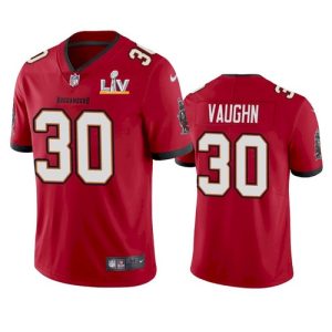 Men's Tampa Bay Buccaneers #30 Ke'Shawn Vaughn Red NFL 2021 Super Bowl LV Limited Stitched Jersey - Custom Name