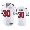 Men's Tampa Bay Buccaneers #30 Ke'Shawn Vaughn White NFL 2021 Super Bowl LV Limited Stitched Jersey - Custom Name