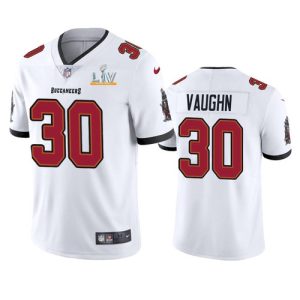 Men's Tampa Bay Buccaneers #30 Ke'Shawn Vaughn White NFL 2021 Super Bowl LV Limited Stitched Jersey - Custom Name