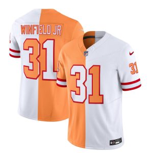 Men's Tampa Bay Buccaneers #31 Antoine Winfield Jr. 2023 F.U.S.E. White-Gold Split Throwback Limited Stitched Jersey - Custom Name