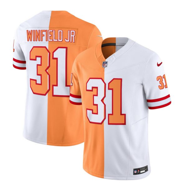 Men's Tampa Bay Buccaneers #31 Antoine Winfield Jr. 2023 F.U.S.E. White-Gold Split Throwback Limited Stitched Jersey - Custom Name