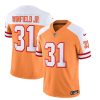 Men's Tampa Bay Buccaneers #31 Antoine Winfield Jr. 2023 F.U.S.E. White-Gold Throwback Limited Stitched Jersey - Custom Name