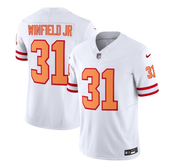 Men's Tampa Bay Buccaneers #31 Antoine Winfield Jr. 2023 F.U.S.E. White Throwback Limited Stitched Jersey - Custom Name