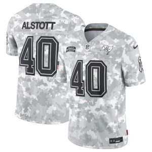 Men's Tampa Bay Buccaneers #40 Mike Alstott 2024 F.U.S.E Arctic Camo Salute to Service Limited Stitched Football Jersey - Custom Name