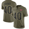Men's Tampa Bay Buccaneers #40 Mike Alstott Olive 2022 Salute To Service Limited Stitched Jersey - Custom Name