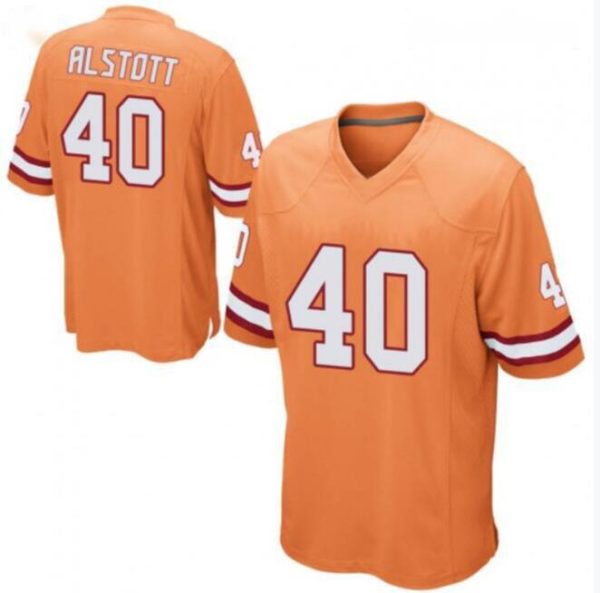 Men's Tampa Bay Buccaneers #40 Mike Alstott Orange Stitched Jersey - Custom Name