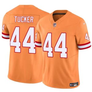 Men's Tampa Bay Buccaneers #44 Sean Tucker Orange F.U.S.E. Throwback Limited Stitched Jersey - Custom Name