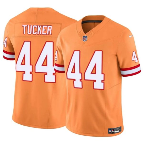 Men's Tampa Bay Buccaneers #44 Sean Tucker Orange F.U.S.E. Throwback Limited Stitched Jersey - Custom Name