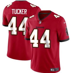 Men's Tampa Bay Buccaneers #44 Sean Tucker Red Vapor Limited Stitched Jersey - Custom Name