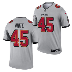 Men's Tampa Bay Buccaneers #45 Devin White 2021 Gray Inverted Legend Stitched Jersey - Custom Name