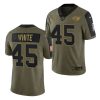 Men's Tampa Bay Buccaneers #45 Devin White 2021 Olive Salute To Service Limited Stitched Jersey - Custom Name