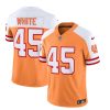 Men's Tampa Bay Buccaneers #45 Devin White 2023 F.U.S.E. White-Gold Throwback Limited Stitched Jersey - Custom Name
