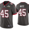Men's Tampa Bay Buccaneers #45 Devin White Grey 2021 Super Bowl LV Limited Stitched NFL Jersey - Custom Name