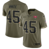 Men's Tampa Bay Buccaneers #45 Devin White Olive 2022 Salute To Service Limited Stitched Jersey - Custom Name