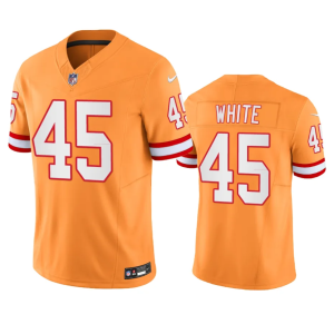 Men's Tampa Bay Buccaneers #45 Devin White Orange 2023 F.U.S.E. Throwback Limited Stitched Jersey - Custom Name