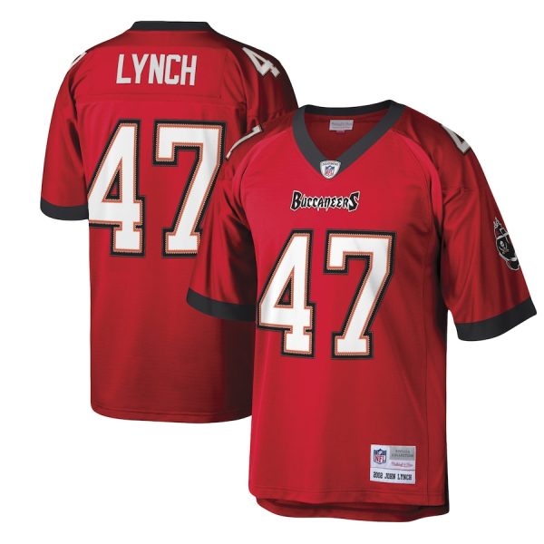 Men's Tampa Bay Buccaneers #47 John Lynch Red Mitchell & Ness Stitched Legacy Replica Jersey - Custom Name