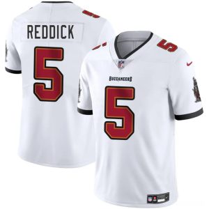 Men's Tampa Bay Buccaneers #5 Haason Reddick White Vapor Limited Stitched Jersey - Custom Name