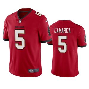 Men's Tampa Bay Buccaneers #5 Jake Camarda Red Vapor Untouchable Limited Stitched Jersey - Custom Name