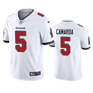 Men's Tampa Bay Buccaneers #5 Jake Camarda White Vapor Untouchable Limited Stitched Jersey - Custom Name