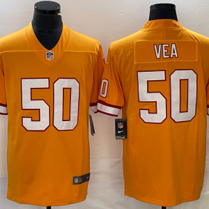 Men's Tampa Bay Buccaneers #50 Vita Vea Orange Vapor Untouchable Limited Stitched Jersey - Custom Name