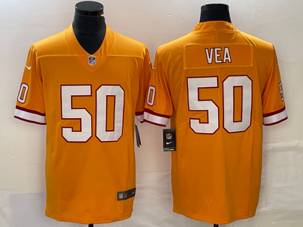 Men's Tampa Bay Buccaneers #50 Vita Vea Orange Vapor Untouchable Limited Stitched Jersey - Custom Name