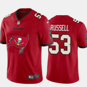 Men's Tampa Bay Buccaneers #53 Chapelle Russell Red 2020 Team Big Logo Limited Stitched Jersey - Custom Name