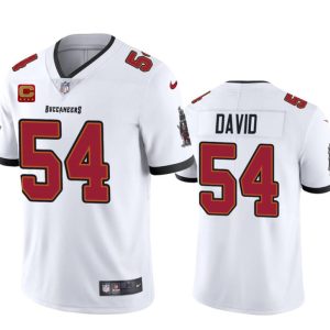 Men's Tampa Bay Buccaneers #54 Lavonte David White 2024 With 4-Star C Patch Vapor Untouchable Limited Stitched NFL Jersey - Custom Name