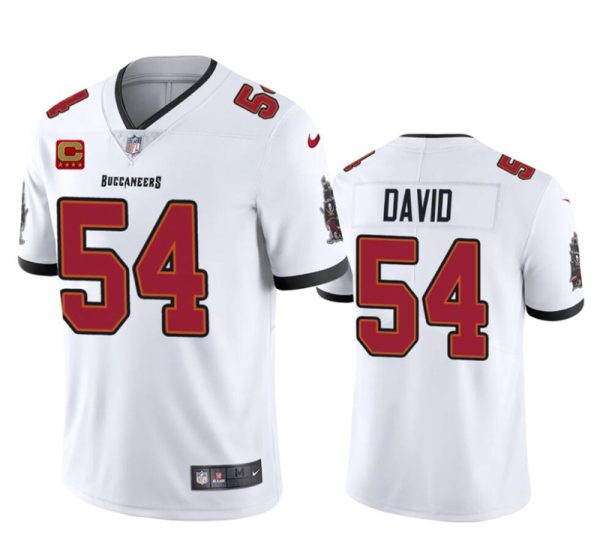 Men's Tampa Bay Buccaneers #54 Lavonte David White 2024 With 4-Star C Patch Vapor Untouchable Limited Stitched NFL Jersey - Custom Name