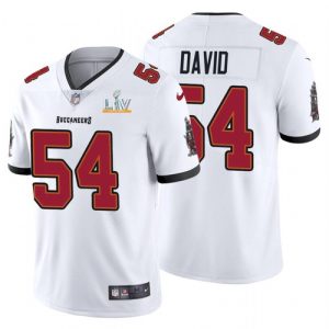 Men's Tampa Bay Buccaneers #54 Lavonte David White NFL 2021 Super Bowl LV Limited Stitched Jersey - Custom Name