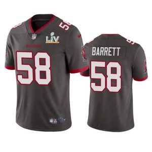 Men's Tampa Bay Buccaneers #58 Shaquil Barrett Grey NFL 2021 Super Bowl LV Limited Stitched Jersey - Custom Name