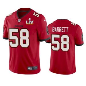 Men's Tampa Bay Buccaneers #58 Shaquil Barrett Red NFL 2021 Super Bowl LV Limited Stitched Jersey - Custom Name