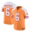 Men's Tampa Bay Buccaneers #6 Baker Mayfield 2023 F.U.S.E. White-Gold Throwback Limited Stitched Jersey - Custom Name