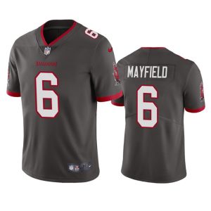 Men's Tampa Bay Buccaneers #6 Baker Mayfield Grey Vapor Untouchable Limited Stitched Jersey - Custom Name