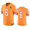 Men's Tampa Bay Buccaneers #6 Baker Mayfield Orange 2023 F.U.S.E. Throwback With John Madden Patch Vapor Limited Stitched Football Jersey - Custom Name