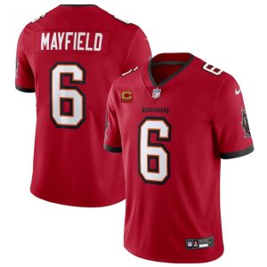 Men's Tampa Bay Buccaneers #6 Baker Mayfield Red 2024 With 4-Star C Patch Vapor Untouchable Limited Stitched Jersey - Custom Name