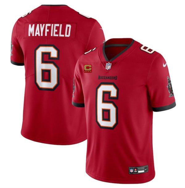 Men's Tampa Bay Buccaneers #6 Baker Mayfield Red 2024 With 4-Star C Patch Vapor Untouchable Limited Stitched Jersey - Custom Name