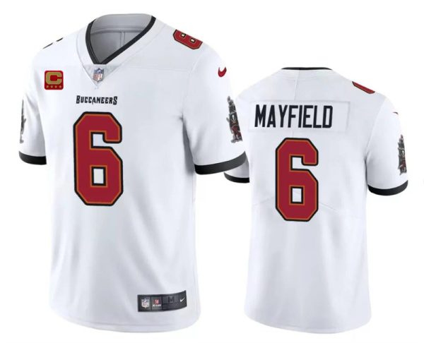 Men's Tampa Bay Buccaneers #6 Baker Mayfield White 2024 With 4-Star C Patch Vapor Untouchable Limited Stitched Jersey - Custom Name