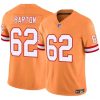 Men's Tampa Bay Buccaneers #62 Graham Barton Orange 2024 Draft F.U.S.E. Throwback Limited Stitched Jersey - Custom Name