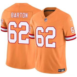 Men's Tampa Bay Buccaneers #62 Graham Barton Orange 2024 Draft F.U.S.E. Throwback Limited Stitched Jersey - Custom Name