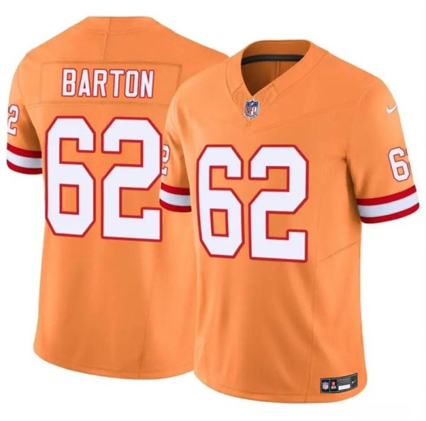 Men's Tampa Bay Buccaneers #62 Graham Barton Orange 2024 Draft F.U.S.E. Throwback Limited Stitched Jersey - Custom Name