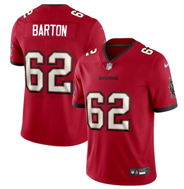 Men's Tampa Bay Buccaneers #62 Graham Barton Red 2024 Draft Vapor Limited Stitched Jersey - Custom Name