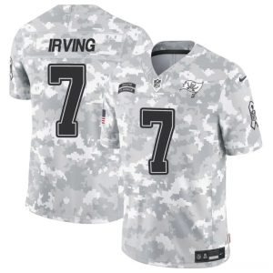 Men's Tampa Bay Buccaneers #7 Bucky Irving 2024 F.U.S.E Arctic Camo Salute to Service Limited Stitched Football Jersey - Custom Name