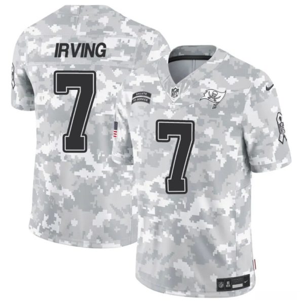Men's Tampa Bay Buccaneers #7 Bucky Irving 2024 F.U.S.E Arctic Camo Salute to Service Limited Stitched Football Jersey - Custom Name