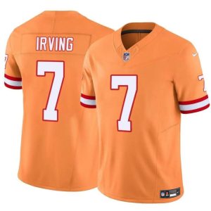 Men's Tampa Bay Buccaneers #7 Bucky Irving Orange F.U.S.E. Throwback Limited Stitched Jersey - Custom Name