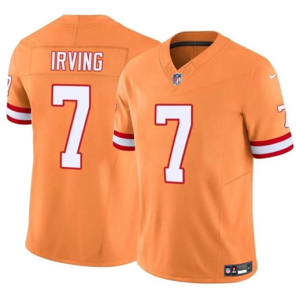 Men's Tampa Bay Buccaneers #7 Bucky Irving Orange F.U.S.E. Throwback Limited Stitched Jersey - Custom Name